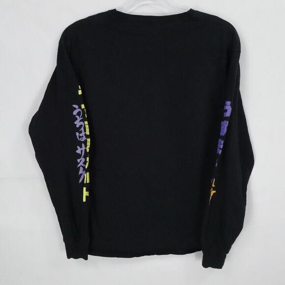 Naruto Shippuden Shirt Mens Large Black Long Sleeve Anime Sasuke Graphic Tee - Picture 2 of 14